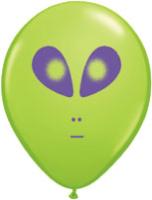 Ballons Qualatex Vert Anis Lime green 12.5 cm  (5) Tete d&#039; Alien