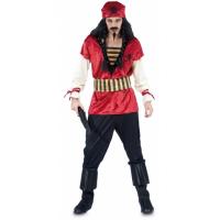 Costume Adulte Pirate Homme rouge Taille Unique
