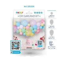 DIY Kit guirlande de ballons organique en latex Multicolore Pastel (Macaron)