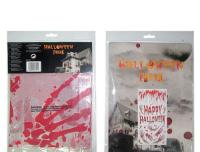 D&eacute;coration de Porte Transparente happy Halloween ensanglant&eacute; ​76 cm X 152 cm