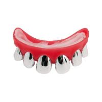 Dentier rigide avec p&acirc;te - dents argent&eacute;es