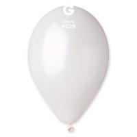 Ballon GEMAR 12&#039;&#039; 30 cm BLANC METALLISE en poche de 50 ballons