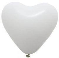 Ballons Latex GEMAR Coeur Blanc 25cm diam&egrave;tre poche de  50