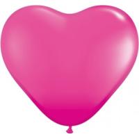 Ballons Latex IBP Coeur Rose Fuchsia 25cm diam&egrave;tre poche de  50