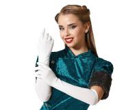 Paire de gants longs blancs lisses