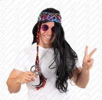 Perruque Hippie noir avec tresses
