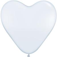 Ballons Qualatex  Coeur Latex Blanc 15 (37.5cm) Poche de 50 Ballons