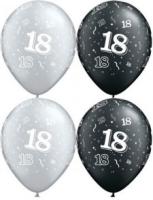 Ballons Qualatex Rond 11 28cm  sp&eacute;cial Ast chiffres 18