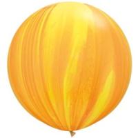 Ballons Qualatex Superagate Jaune / Orange 3&#039;(90cm)