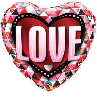 Ballon alu Coeur 18  (46 cm )  LOVE   Love Triangles