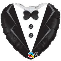 Ballon Alu en forme de C&oelig;ur costume de Mari&eacute; 45 cm