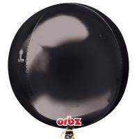 Ballon Alu sph&egrave;re ORBZ Noir 40 cm