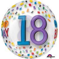 Ballon Transparent ORBZ   Happy Birthday 18   40 cm
