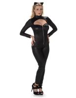 Costume Adulte Femme Chat Noir Sexy  Taille M  ou S  ce d&eacute;guisement est compos&eacute; d&#039;une combinaison noire et d&#039;un serre t&ecirc;te de chat Taille M ou S