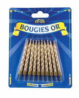 10 Bougie Or Avec Bob&egrave;ches
