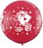 Ballon Qualatex Noir ou rouge Impression Casino carte et dés 3" (90cm)