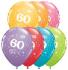 Ballon Qualatex 11" 28cm par 25 ballons " chiffre 60 " assortis festif