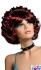 Perruque SARAH - courte cheveux en pétard - noire et rouge
