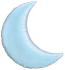 Ballon Alu Croissant de Lune Bleu pastel perlé 87,5 cm (35")