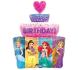 Ballon Alu Forme de Gâteau d'anniversaire des Princesses  "Happy Birthday" 53 cm X 71 cm