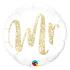 Ballon Alu Qualatex 45 cm 18″ Mr. Glitter Gold