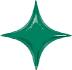 Ballon Alu forme d'étoile à quatre pointes STARPOINT Vert  (20") 50cm