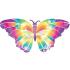 Ballon Alu forme de Papillon Multicolores 112 cm