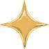 Ballon Alu forme d'étoile à quatre pointes STARPOINT Or  (40") 1metre