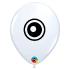 Ballon Qualatex Blanc impression yeux 5" (12.5cm) "eyeballs 2 Faces" Poche de 100 Ballons