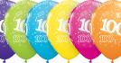 Ballon Qualatex 11" 28cm par 25 ballons " chiffre 100" assortis festif