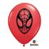 Ballon Qualatex impression Tete de Spider Man  5" (12.5cm)  Poche de 100 Ballons rouge