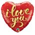 Ballon alu Coeur 18 " (46 cm ) " LOVE "I Love You Gold Script