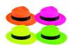 1 Chapeau Plastique Al Capone Fluo 4 couleurs Assorties