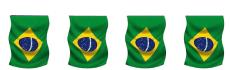 Guirlande drapeau tissu Brésil 5m - 12 pavillons 14x21cm