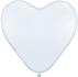 Ballons Qualatex  Coeur Latex Blanc 15" (37.5cm) Poche de 50 Ballons