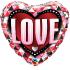 Ballon alu Coeur 18 " (46 cm ) " LOVE "  Love Triangles