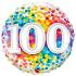 Ballon Alu Rond impression chiffres 100 Confettis 18" 45cm