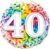 Ballon Alu Rond impression chiffres 40  Confettis 18" 45cm