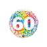 Ballon Alu Rond impression chiffres 60 Confettis 18" 45cm