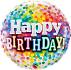 Ballon Alu Rond impression Happy Birthday! Confettis 18" 45cm