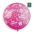 Ballon Fuchsia  Joyeux anniversaire  Etoilé 80 cm