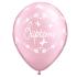 Ballon Qualatex   Pearl Pink  impression Papillons Baptême 11" (28cm) à L'unité