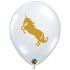 Ballon Qualatex Transparent Impression Licorne Or 11" (28cm) poche de 25