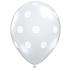 Ballon Qualatex Transparent impression point blanc  5" (12.5cm) "Big polka Dots " Poche de 100 Ballons