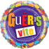 Ballon Alu Rond 18'' 45cm Qualatex impression "Guéris Vite!"
