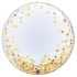 Ballon  Deco Bubble Transparent dots confettis Or  en 24" (61cm) à l'unité