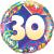 Ballon Alu Rond impression chiffres  100 ans    en 45cm
