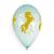 Ballon imprim&eacute;  Licorne Or  &eacute;toiles Multicolore Chrystal en Poches de 5 ballons 28cm
